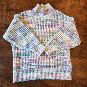 Topshop Multicolor Space Dye Chunky Knit Turtleneck Sweater Size Medium M